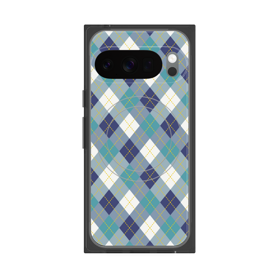 Premium Square Case with Pixelsnap［ Argyle - Blue ］
