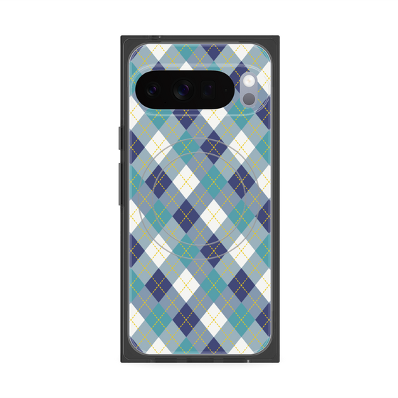 Premium Square Case with Pixelsnap［ Argyle - Blue ］