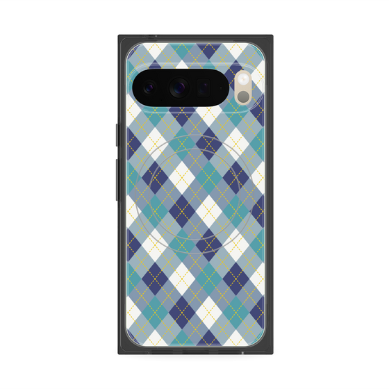 Premium Square Case with Pixelsnap［ Argyle - Blue ］