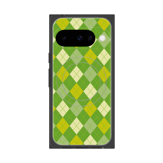 Premium Square Case with Pixelsnap［ Argyle - Green ］