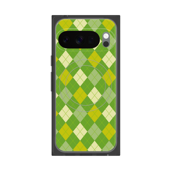 Premium Square Case with Pixelsnap［ Argyle - Green ］
