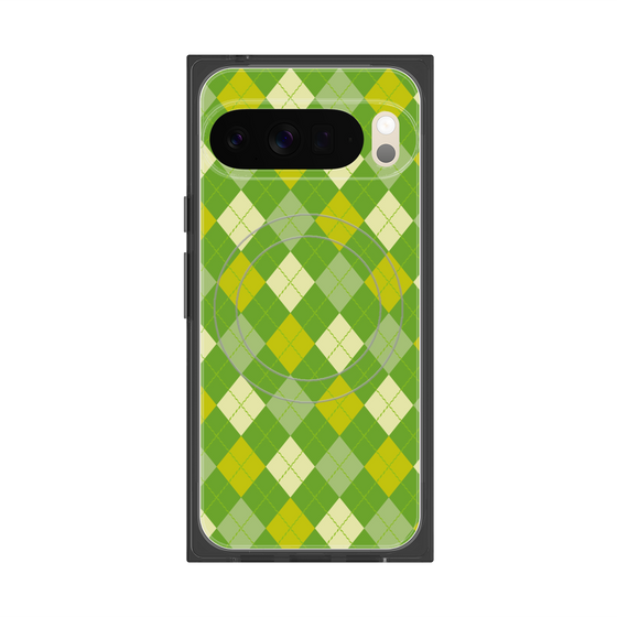 Premium Square Case with Pixelsnap［ Argyle - Green ］