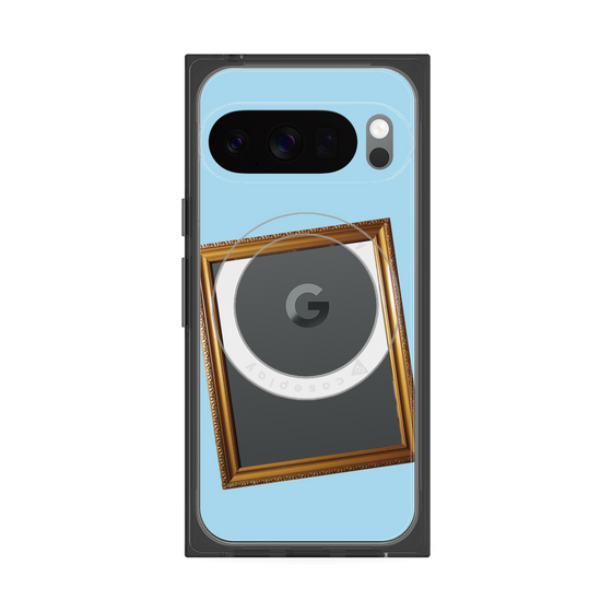 Premium Square Case with Pixelsnap［ Photo Frame - Light Blue ］