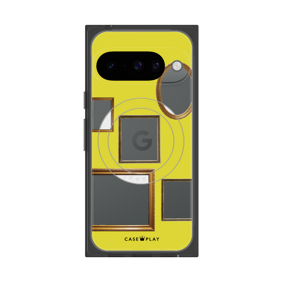 Premium Square Case with Pixelsnap［ Photo Frames - Yellow ］