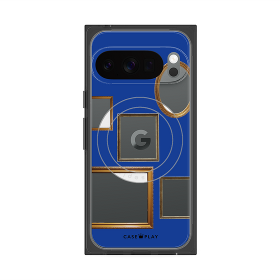 Premium Square Case with Pixelsnap［ Photo Frames - Blue ］