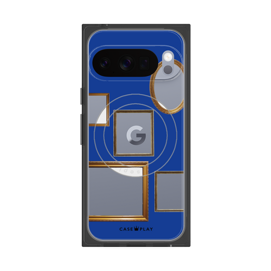 Premium Square Case with Pixelsnap［ Photo Frames - Blue ］