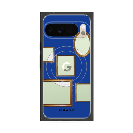 Premium Square Case with Pixelsnap［ Photo Frames - Blue ］