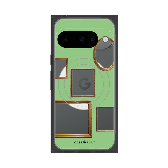 Premium Square Case with Pixelsnap［ Photo Frames - Light Green ］