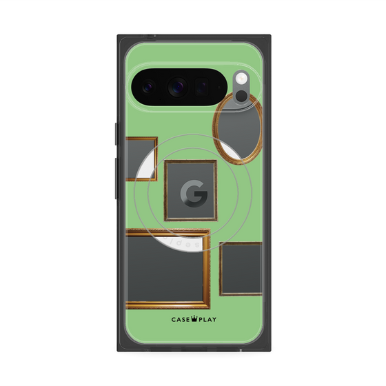 Premium Square Case with Pixelsnap［ Photo Frames - Light Green ］