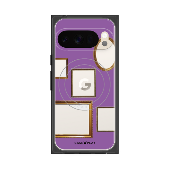 Premium Square Case with Pixelsnap［ Photo Frames - Purple ］
