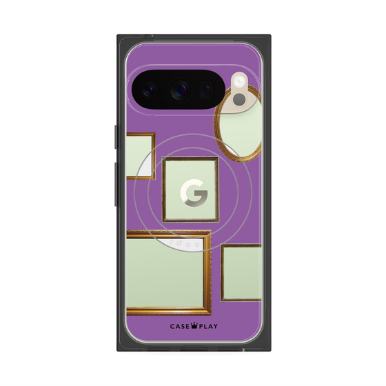 Premium Square Case with Pixelsnap［ Photo Frames - Purple ］