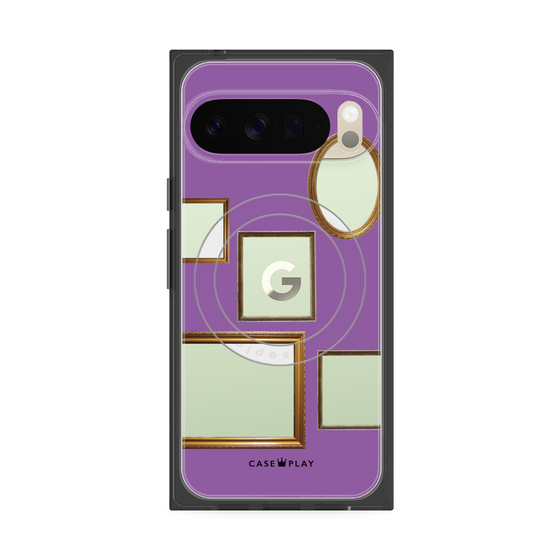 Premium Square Case with Pixelsnap［ Photo Frames - Purple ］