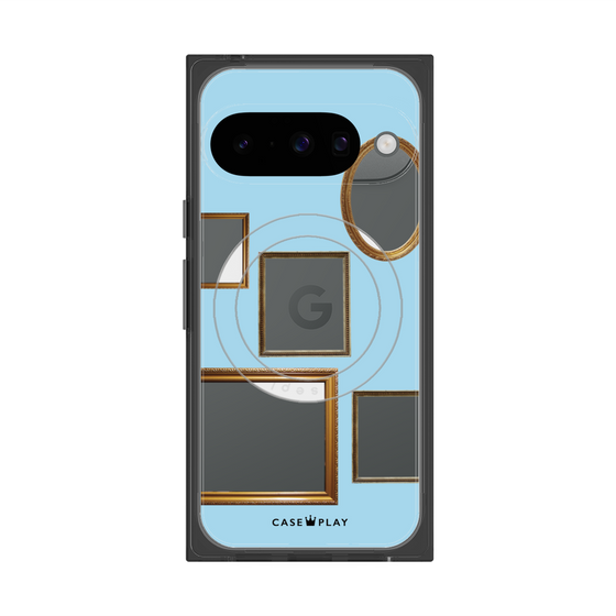 Premium Square Case with Pixelsnap［ Photo Frames - Light Blue ］