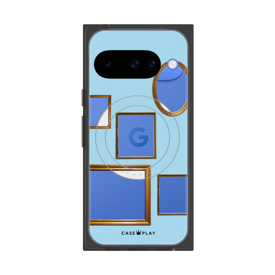 Premium Square Case with Pixelsnap［ Photo Frames - Light Blue ］