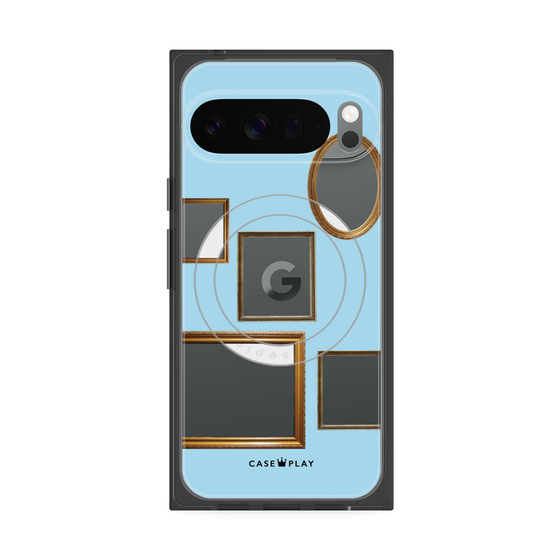 Premium Square Case with Pixelsnap［ Photo Frames - Light Blue ］