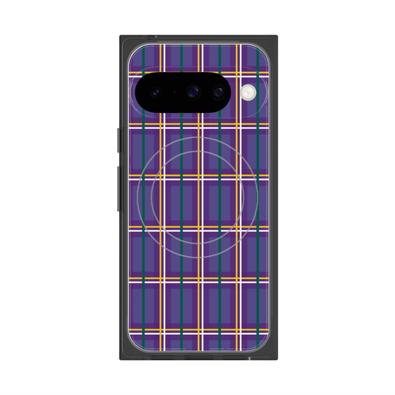 Premium Square Case with Pixelsnap［ Tartan Check - Purple ］