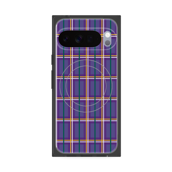 Premium Square Case with Pixelsnap［ Tartan Check - Purple ］