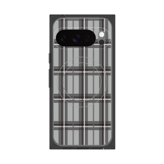 Premium Square Case with Pixelsnap［ Tartan Check - Gray ］