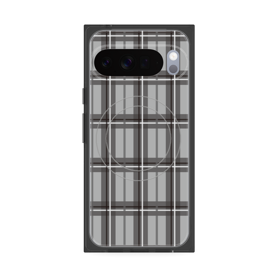 Premium Square Case with Pixelsnap［ Tartan Check - Gray ］