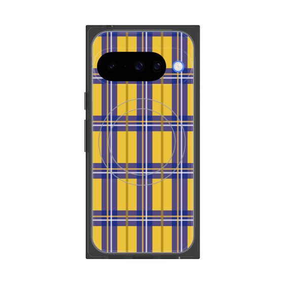 Premium Square Case with Pixelsnap［ Tartan Check - Yellow ］
