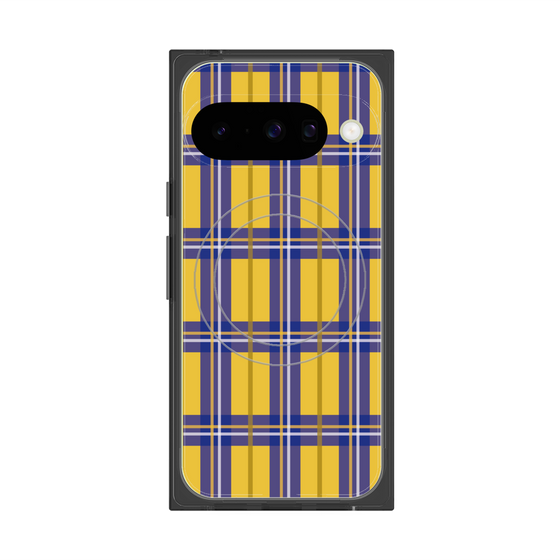 Premium Square Case with Pixelsnap［ Tartan Check - Yellow ］