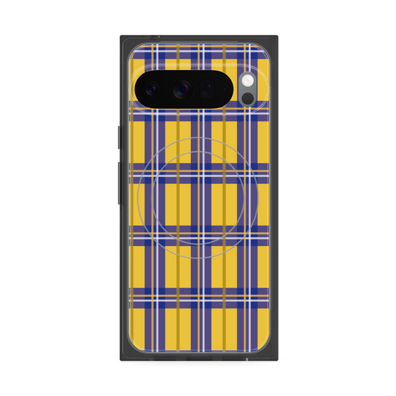 Premium Square Case with Pixelsnap［ Tartan Check - Yellow ］