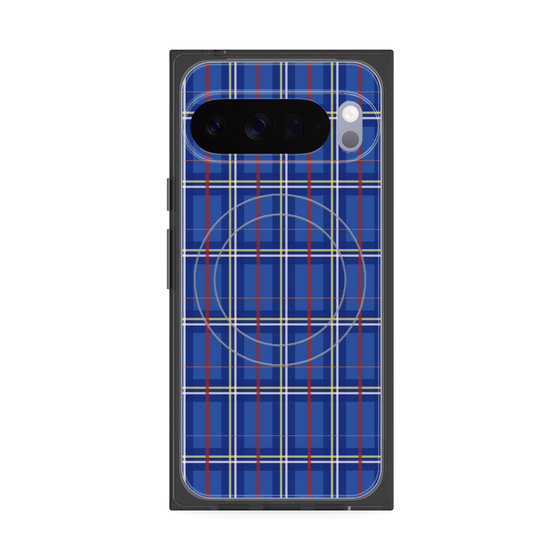 Premium Square Case with Pixelsnap［ Tartan Check - Blue ］
