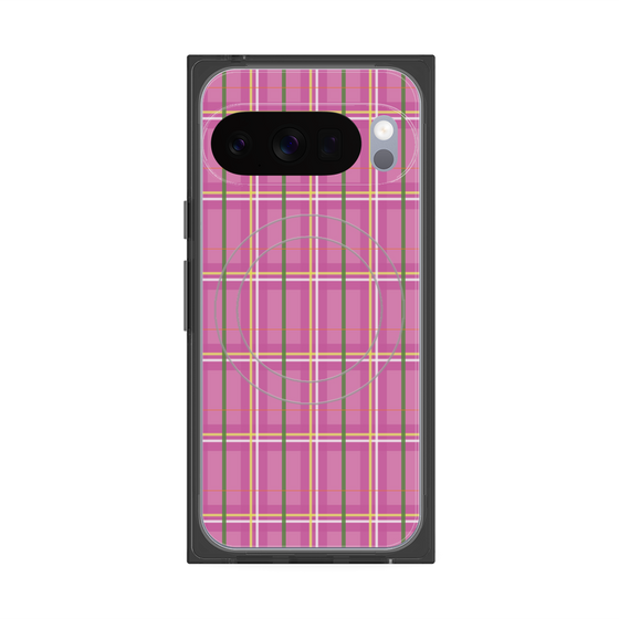 Premium Square Case with Pixelsnap［ Tartan Check - Pink ］