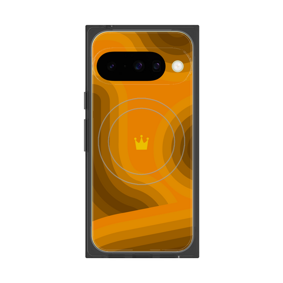 Premium Square Case with Pixelsnap［ CASEPLAY Winding Pattern - Orange ］