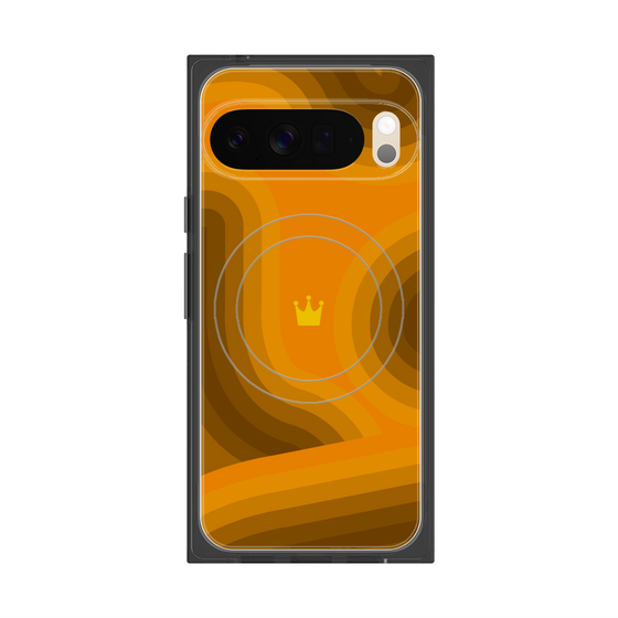 Premium Square Case with Pixelsnap［ CASEPLAY Winding Pattern - Orange ］