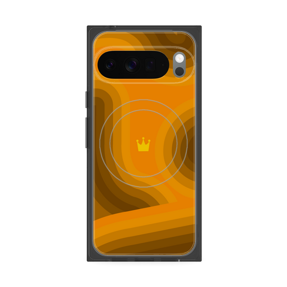 Premium Square Case with Pixelsnap［ CASEPLAY Winding Pattern - Orange ］