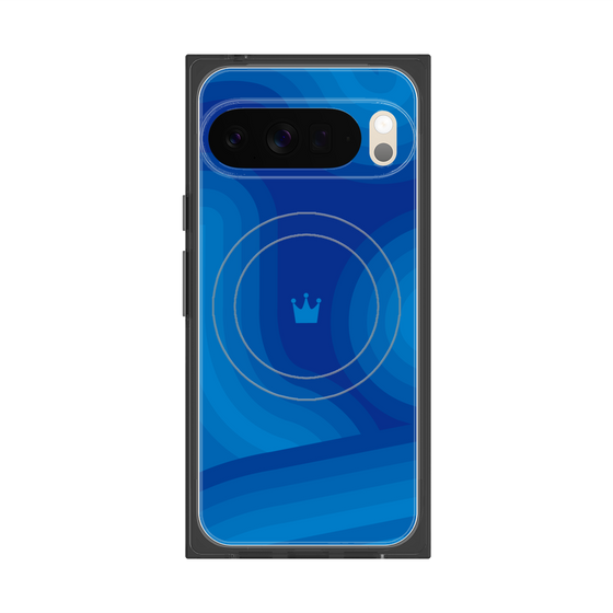 Premium Square Case with Pixelsnap［ CASEPLAY Winding Pattern - Blue ］