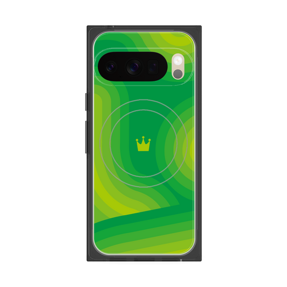 Premium Square Case with Pixelsnap［ CASEPLAY Winding Pattern - Green ］