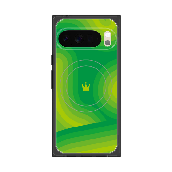 Premium Square Case with Pixelsnap［ CASEPLAY Winding Pattern - Green ］