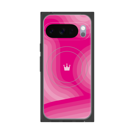 Premium Square Case with Pixelsnap［ CASEPLAY Winding Pattern - Pink ］