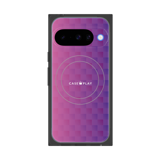 Premium Square Case with Pixelsnap［ CASEPLAY Check - Purple ］