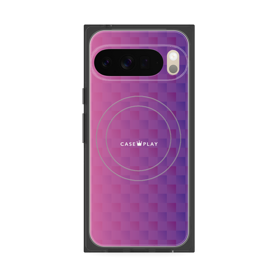 Premium Square Case with Pixelsnap［ CASEPLAY Check - Purple ］