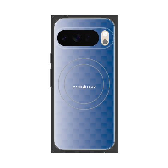 Premium Square Case with Pixelsnap［ CASEPLAY Check - Blue ］