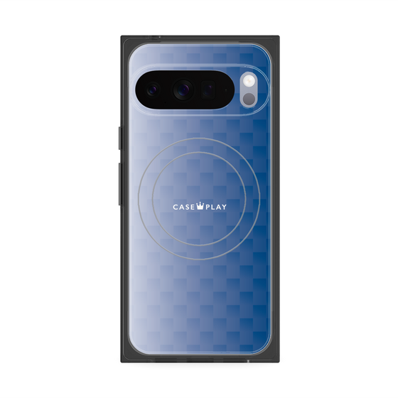 Premium Square Case with Pixelsnap［ CASEPLAY Check - Blue ］