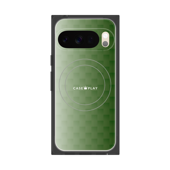 Premium Square Case with Pixelsnap［ CASEPLAY Check - Green ］