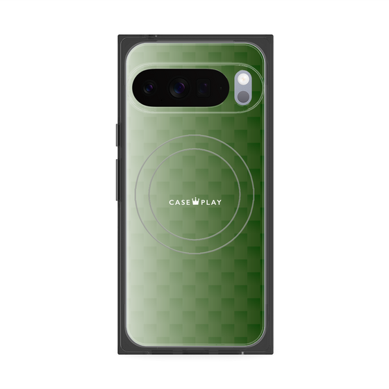 Premium Square Case with Pixelsnap［ CASEPLAY Check - Green ］