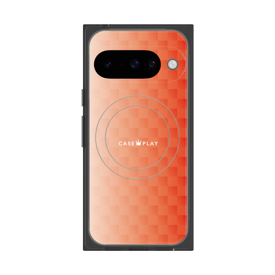 Premium Square Case with Pixelsnap［ CASEPLAY Check - Orange ］