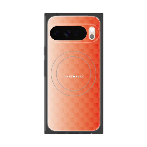 Premium Square Case with Pixelsnap［ CASEPLAY Check - Orange ］