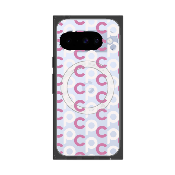 Premium Square Case with Pixelsnap［ Original - CASEPLAY Initial All-over Pattern - Pink ］