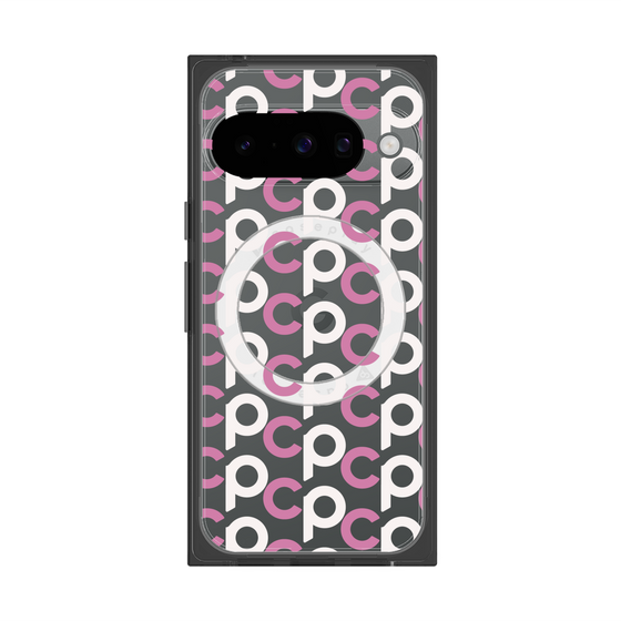 Premium Square Case with Pixelsnap［ Original - CASEPLAY Initial All-over Pattern - Pink ］