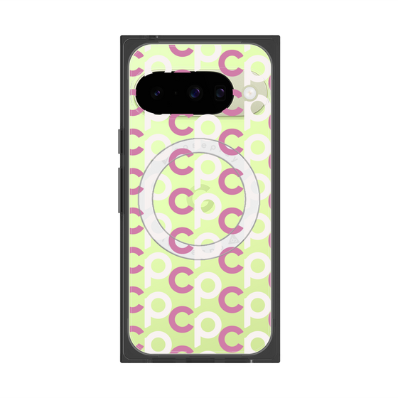 Premium Square Case with Pixelsnap［ Original - CASEPLAY Initial All-over Pattern - Pink ］