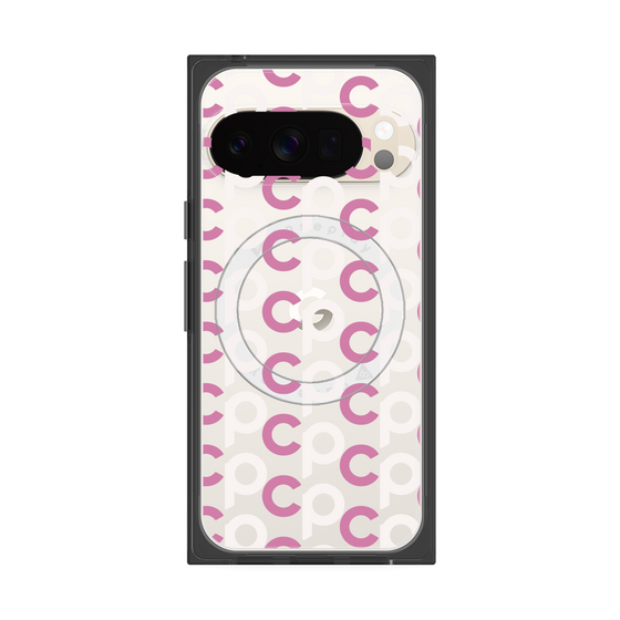 Premium Square Case with Pixelsnap［ Original - CASEPLAY Initial All-over Pattern - Pink ］