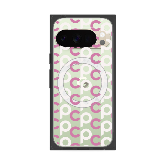 Premium Square Case with Pixelsnap［ Original - CASEPLAY Initial All-over Pattern - Pink ］