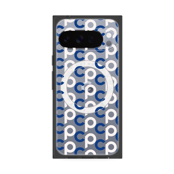 Premium Square Case with Pixelsnap［ Original - CASEPLAY Initial All-over Pattern - Navy ］