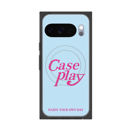 Premium Square Case with Pixelsnap［ Original - ENJOY YOUR OWN DAY - Light Blue ］